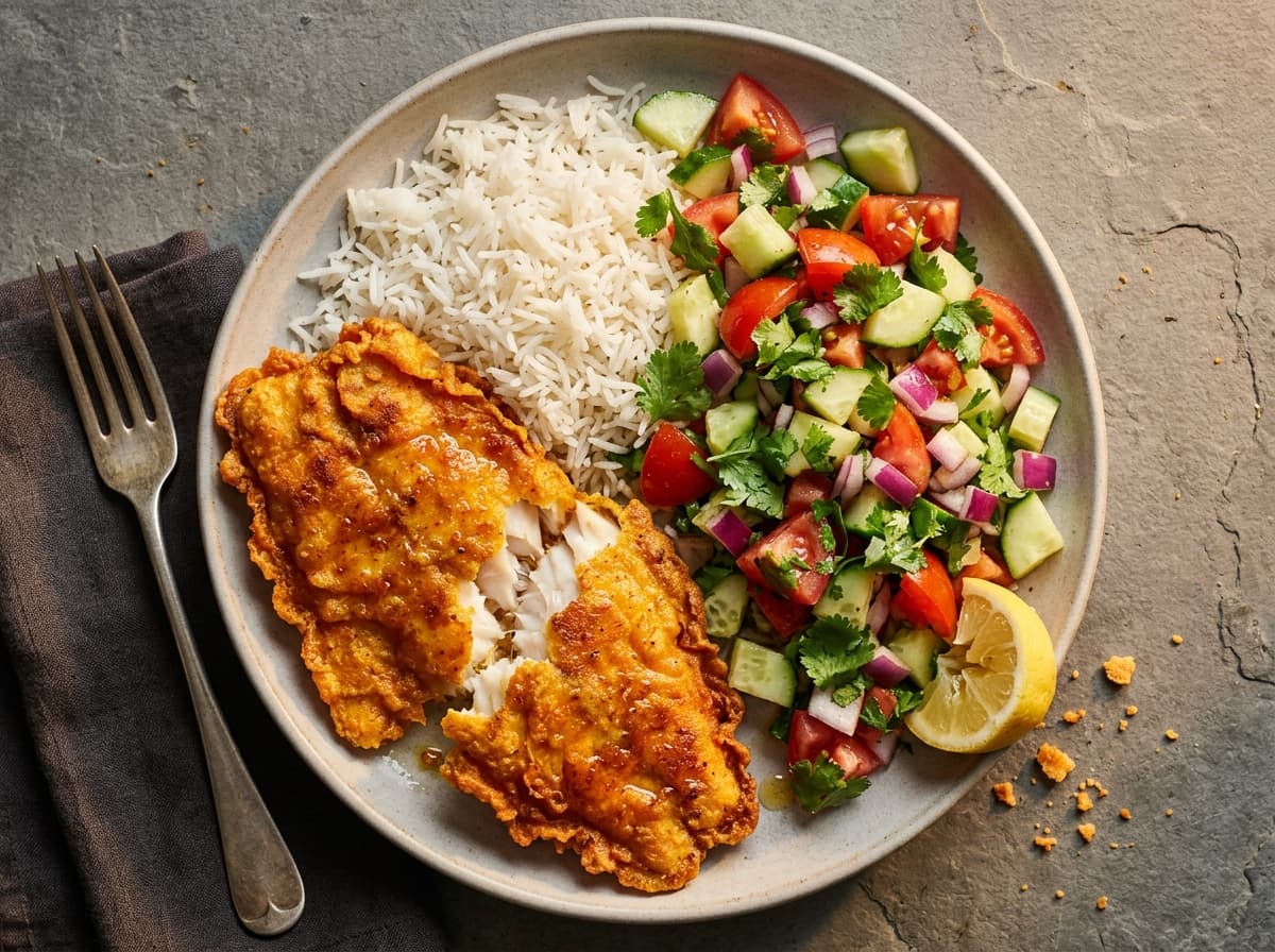 Amritsari Fish & Kachumber - indian dinner recipe