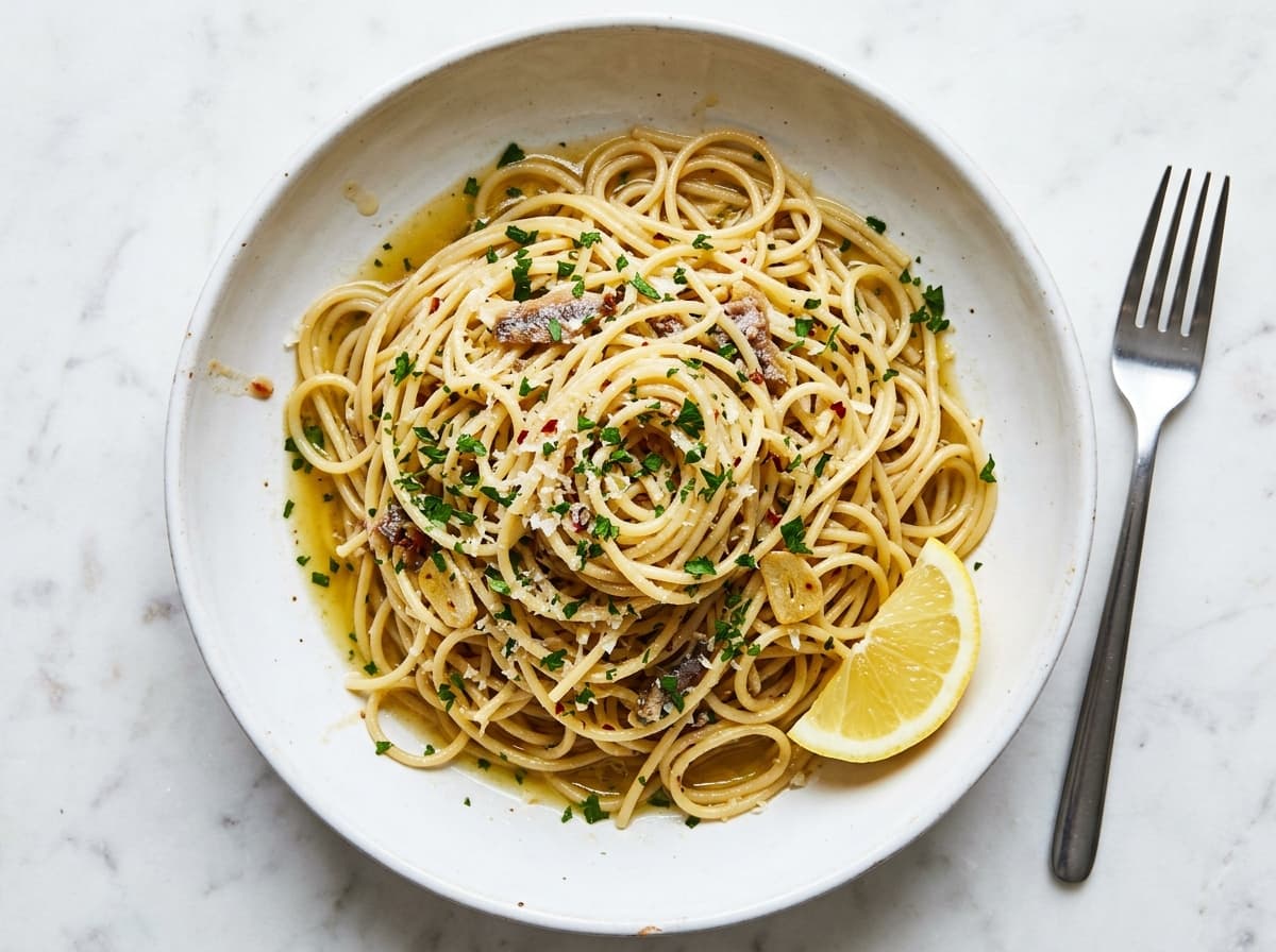 Anchovy Chilli Spaghetti