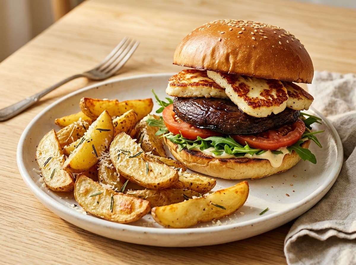 Balsamic Portobello & Halloumi Burger - italian dinner recipe