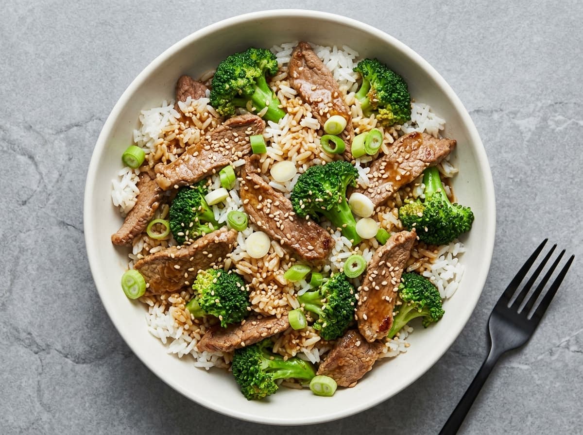 Beef & Broccoli Rice Bowl - chinese dinner recipe