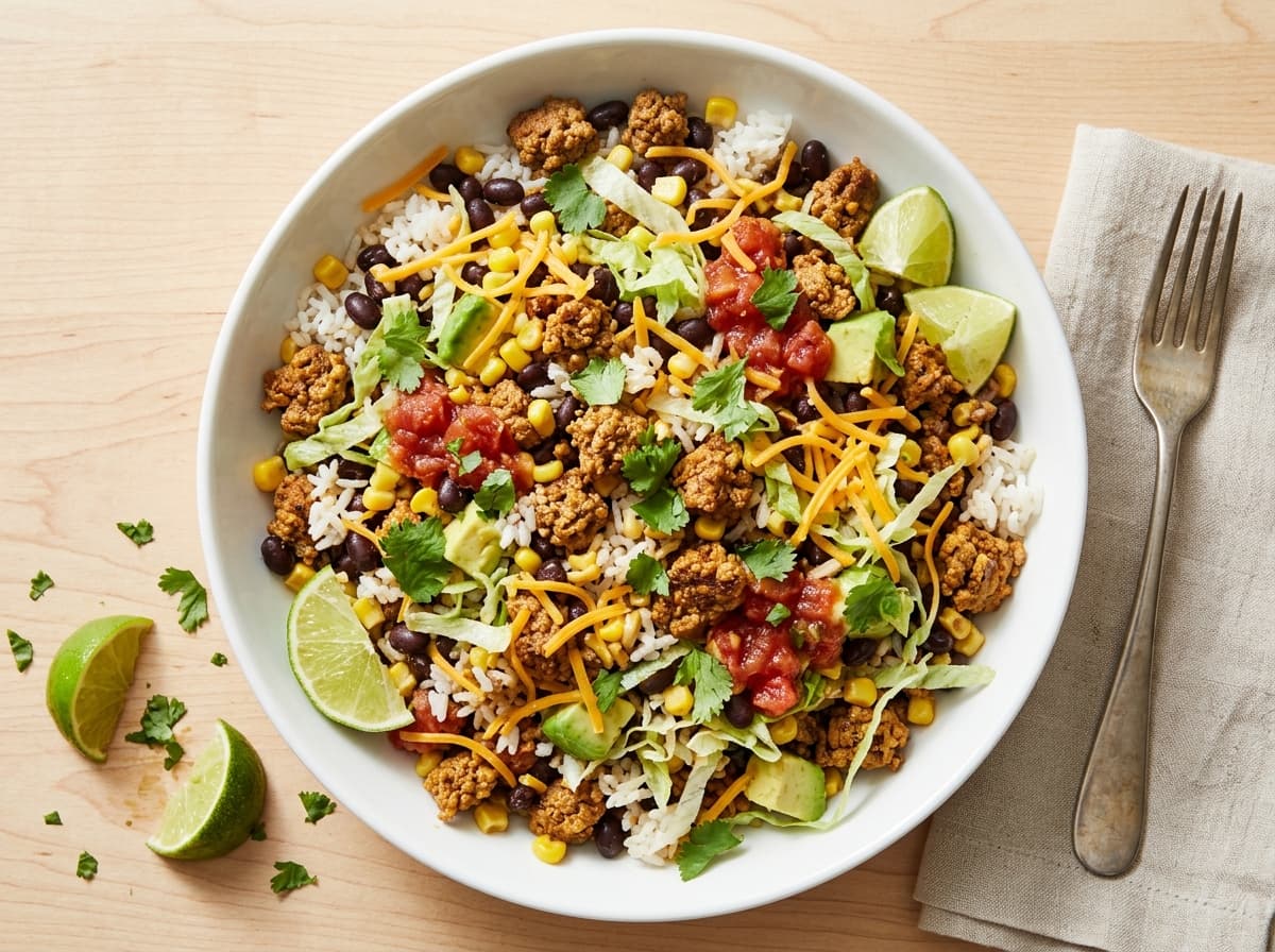 Beef Burrito Bowl - mexican dinner recipe