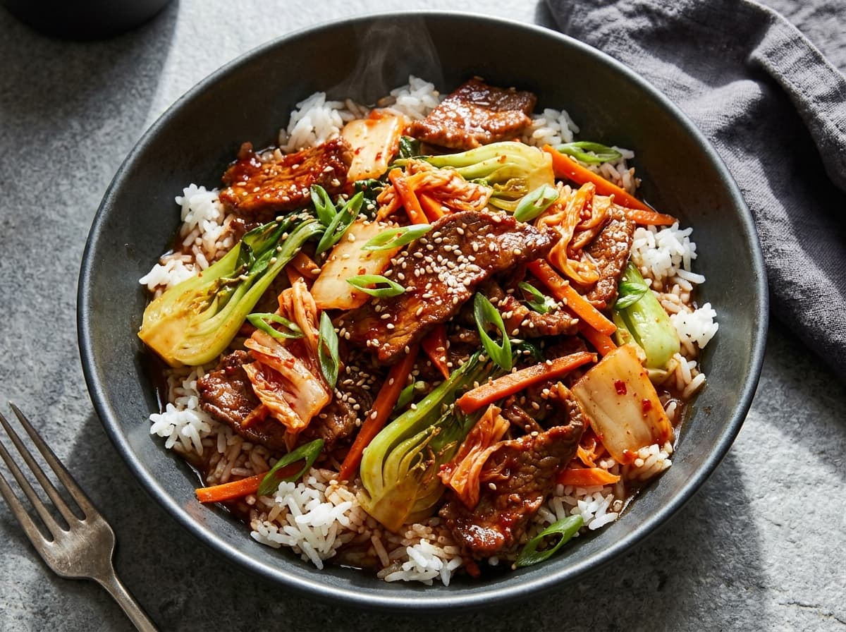 Beef & Kimchi Stir-Fry