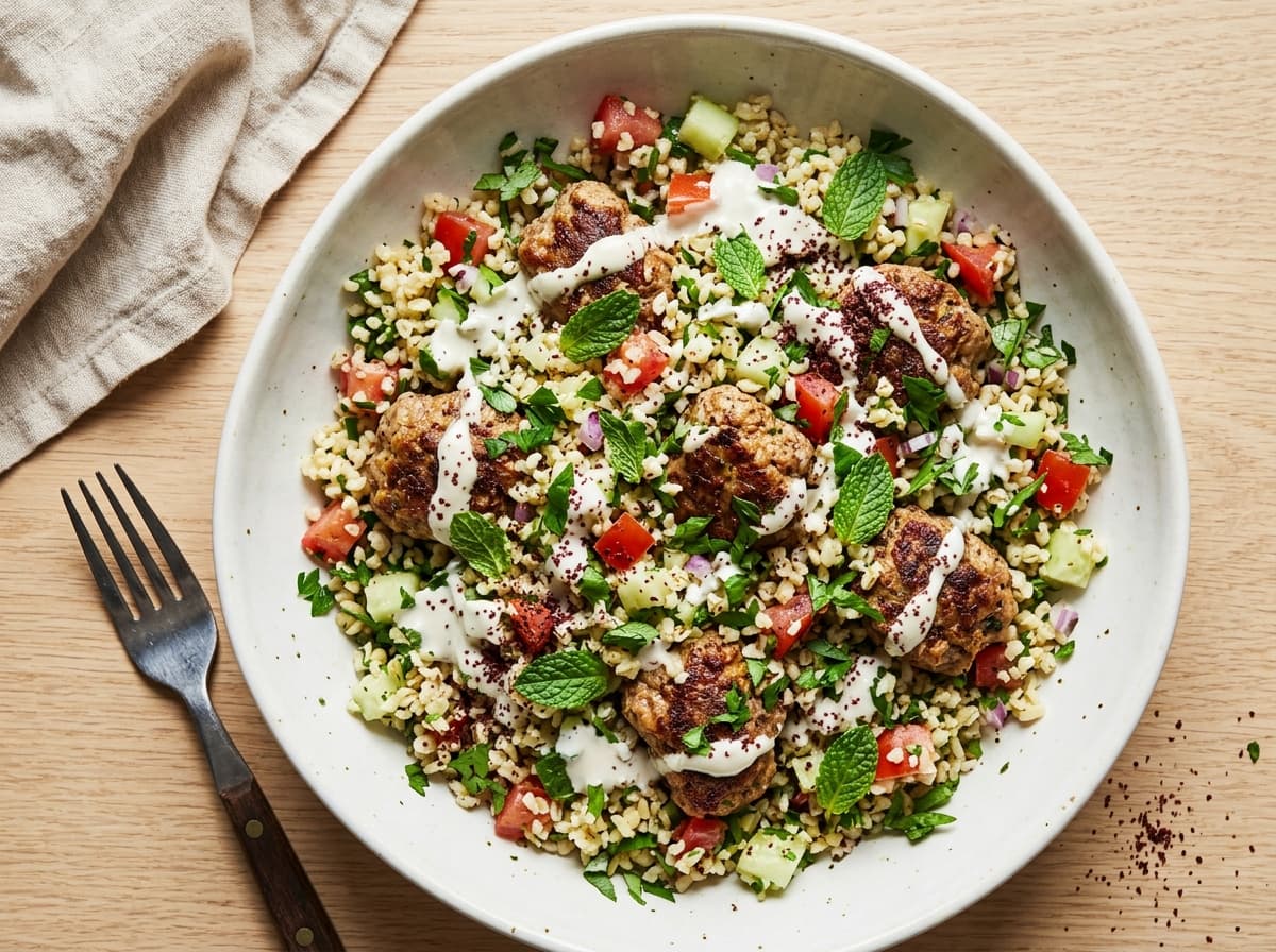Beef Kofta & Tabbouleh - middle_eastern dinner recipe