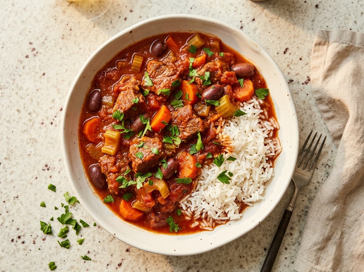 Beef & Olive Stew - mediterranean dinner recipe