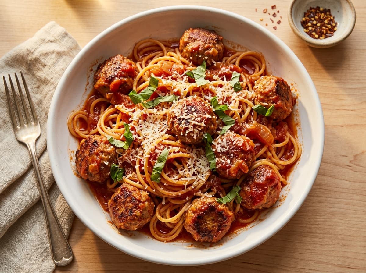 Beef Polpette with Marinara - italian dinner recipe