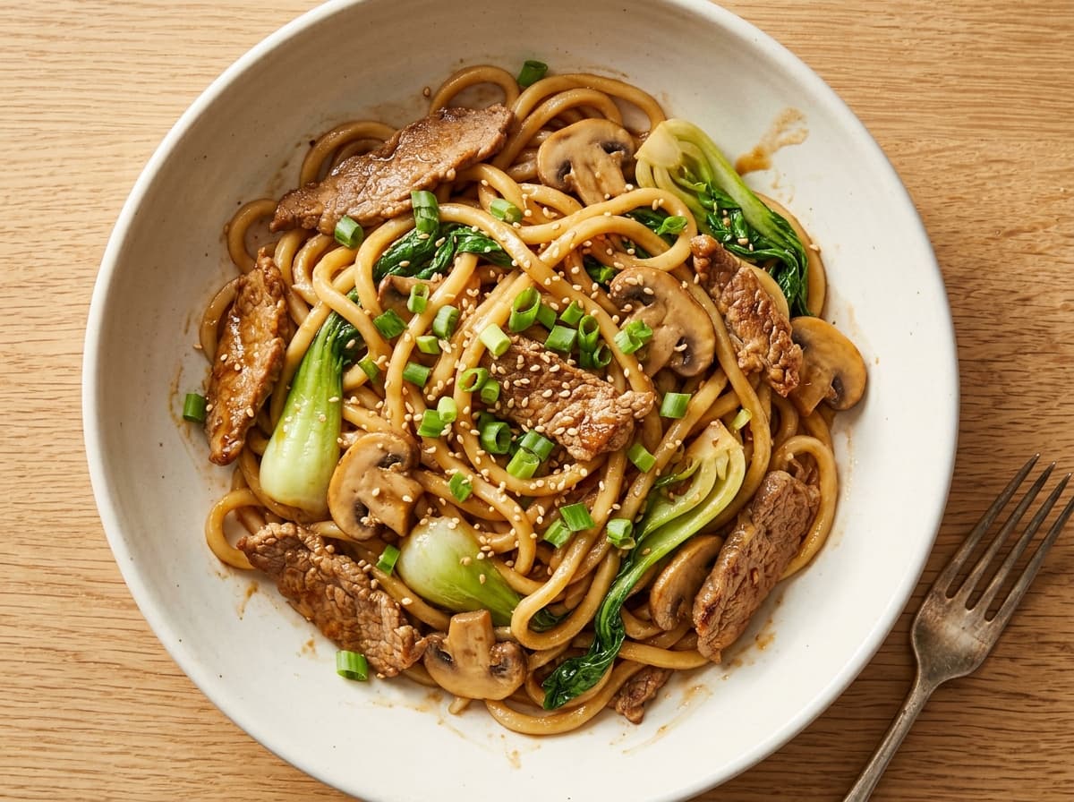 Beef Udon Stir-Fry - japanese dinner recipe