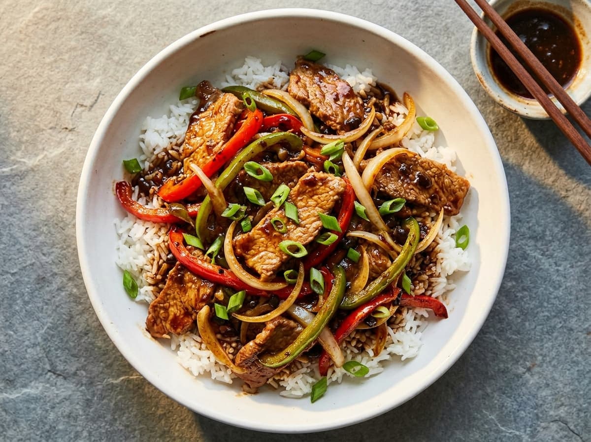 Black Bean Beef & Peppers - chinese dinner recipe