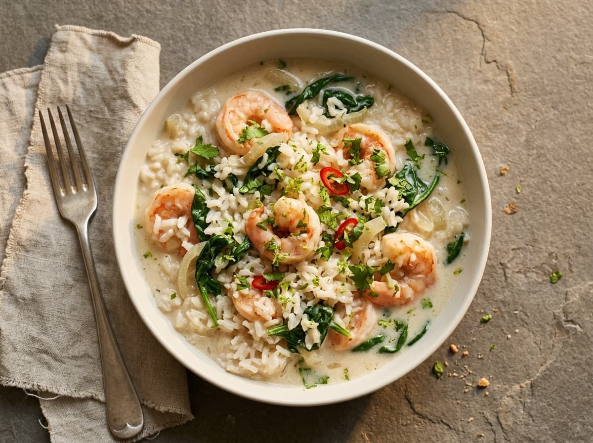 Brothy Coconut Prawns & Rice