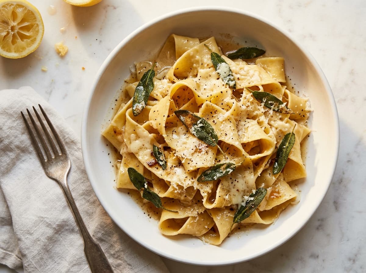 Brown Butter Sage Pappardelle - italian dinner recipe
