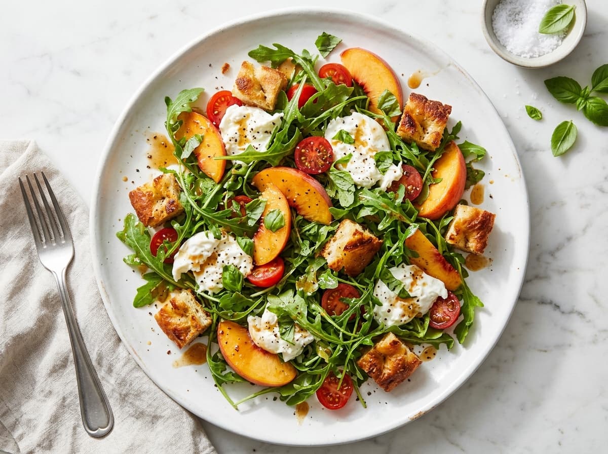 Burrata & Peach Salad - italian dinner recipe