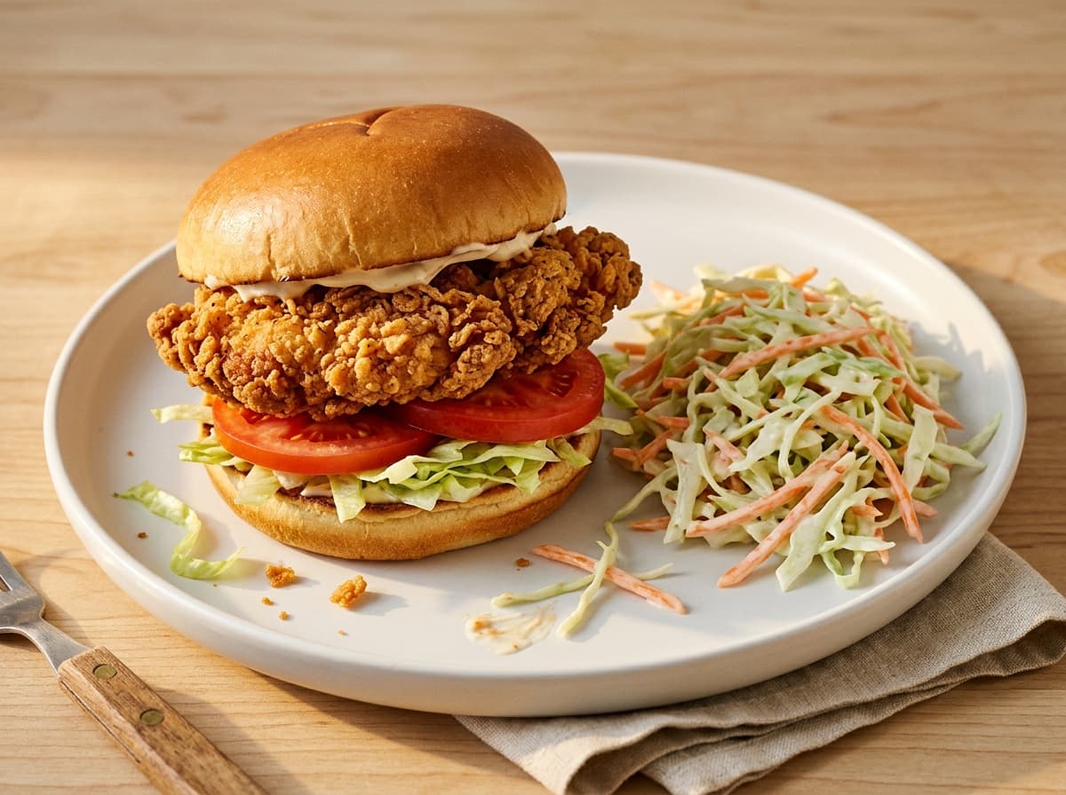 Buttermilk Chicken Burger & Slaw - american dinner recipe