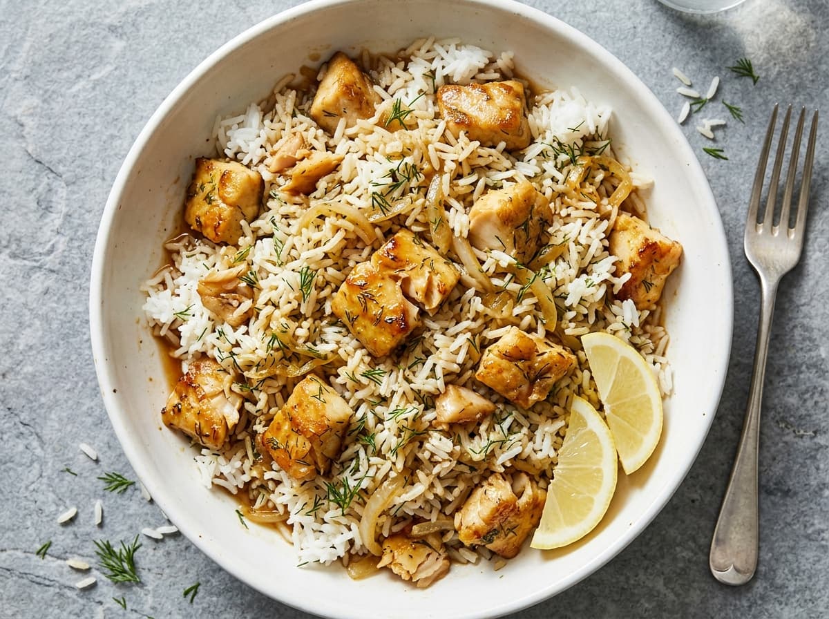 Caramelized Fish & Dill Rice - vietnamese dinner recipe