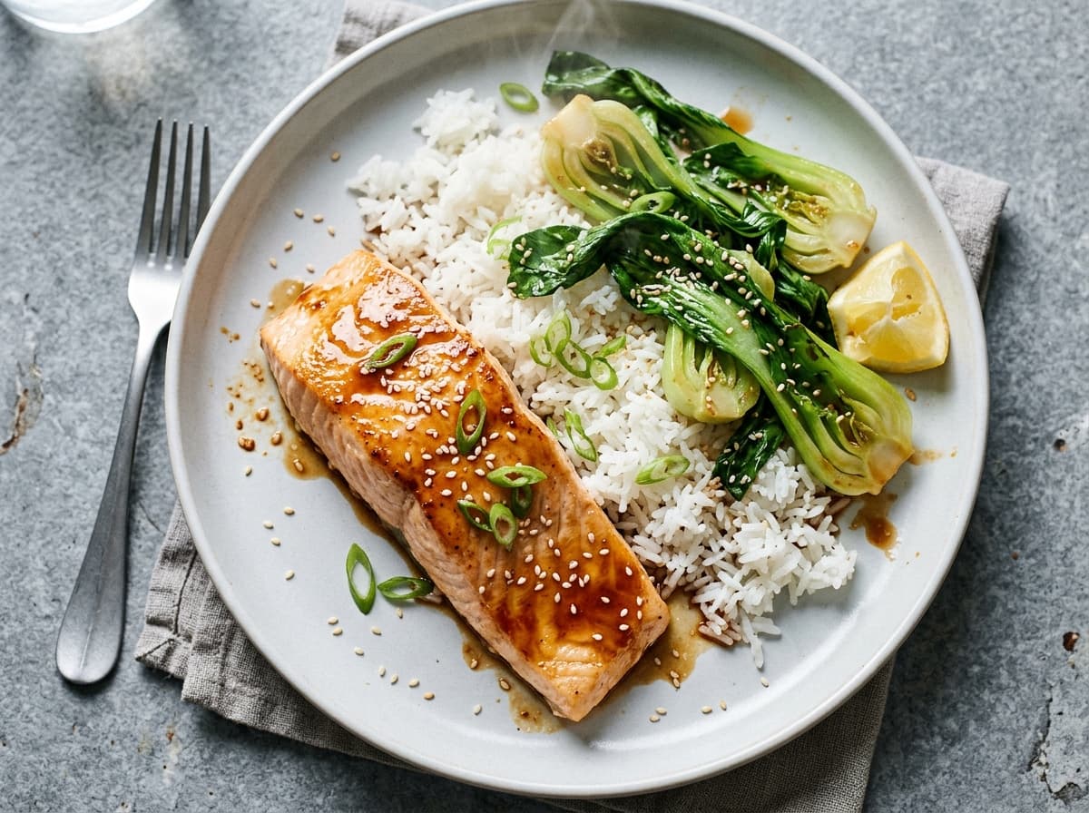 Caramelized Salmon & Bok Choy - asian dinner recipe