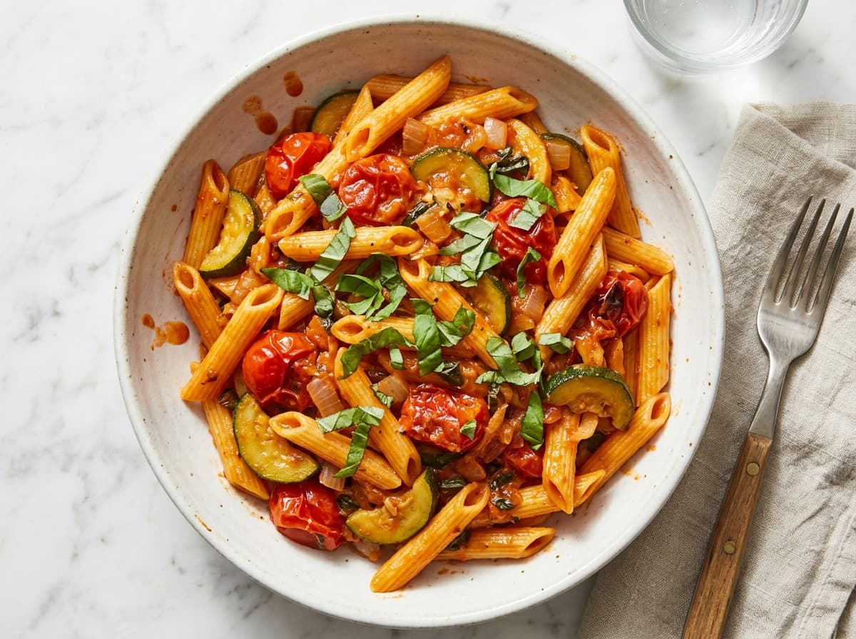 Charred Tomato Basil Penne - italian dinner recipe