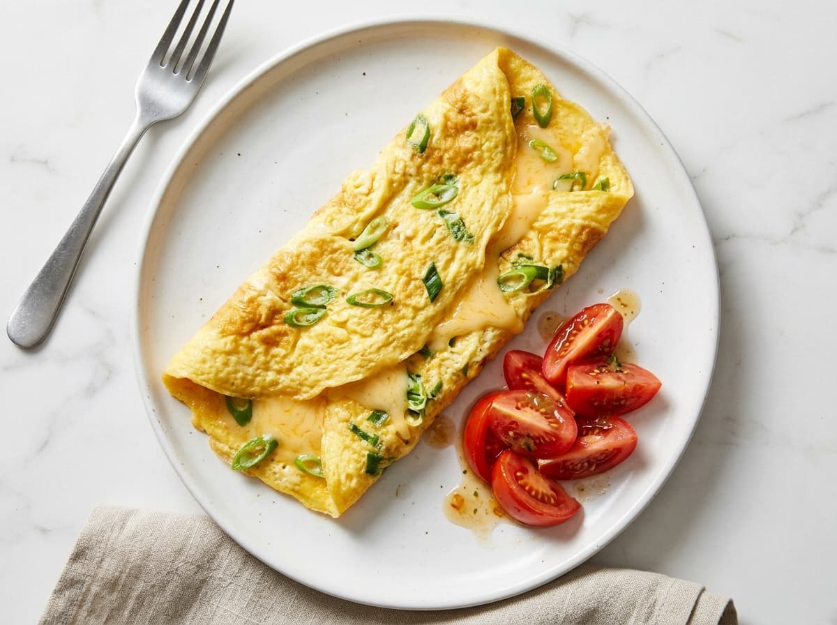 Cheddar Spring Onion Omelette