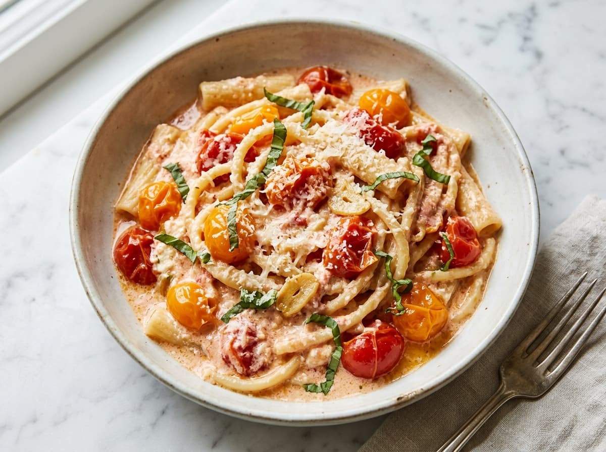 Cherry Tomato Ricotta Pasta - italian dinner recipe