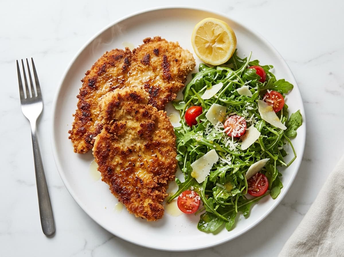 Chicken Milanese & Rocket Salad - italian dinner recipe