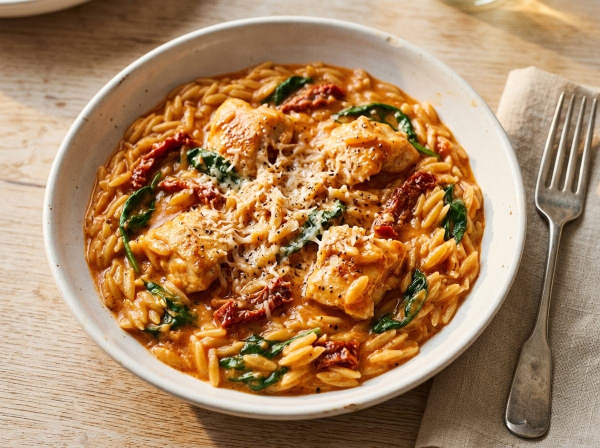Chicken & Nduja Orzo - italian dinner recipe
