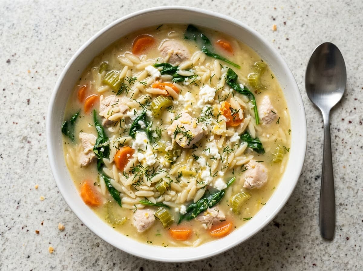 Chicken Orzo Greek Soup - greek dinner recipe