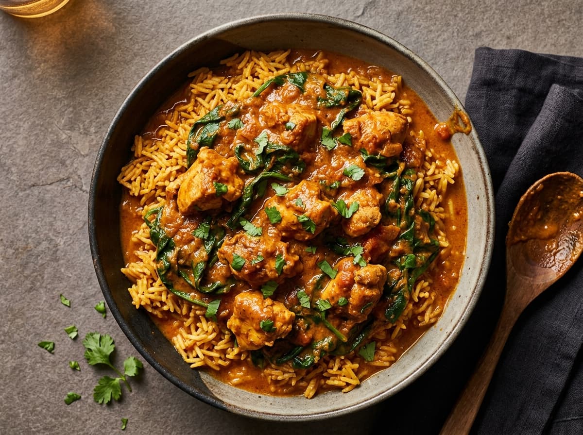 Chicken & Spinach Curry - indian dinner recipe