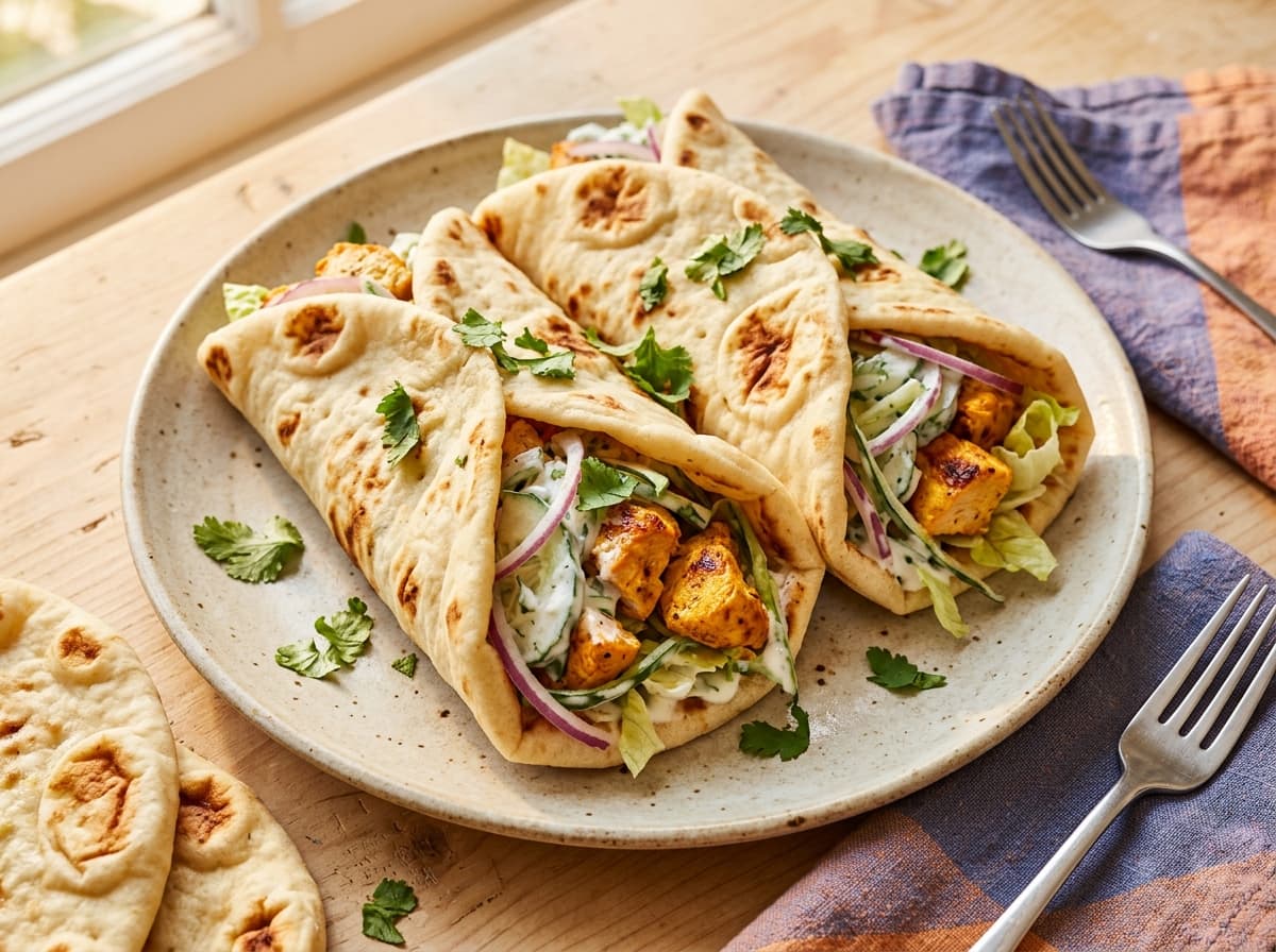Chicken Tikka Naan Wrap - indian dinner recipe