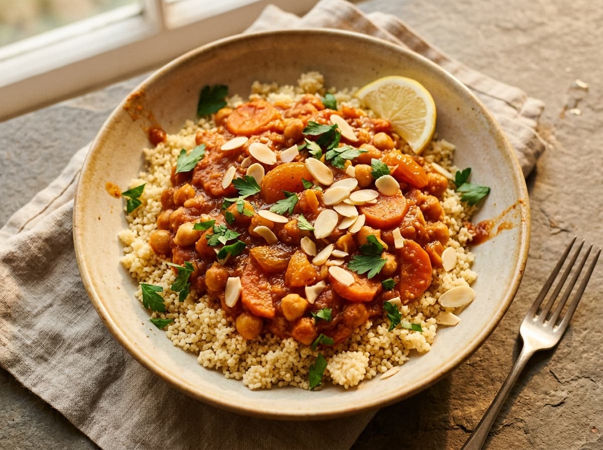 Chickpea & Apricot Tagine - mediterranean dinner recipe