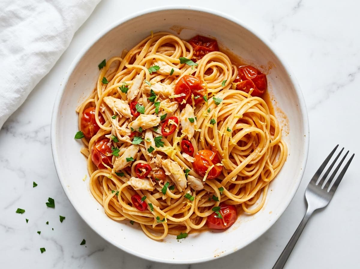 Chilli Crab Linguine - italian dinner recipe