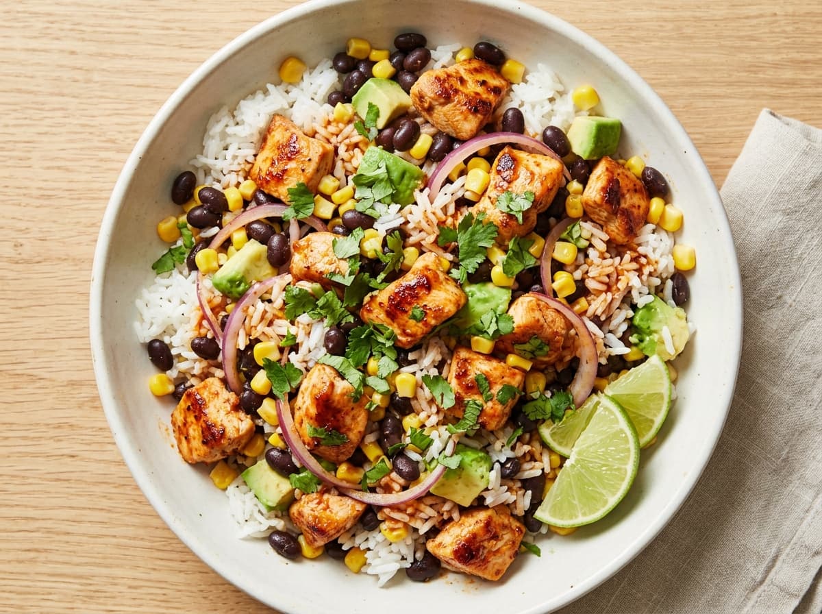 Chipotle Chicken Rice Bowl - mexican dinner recipe