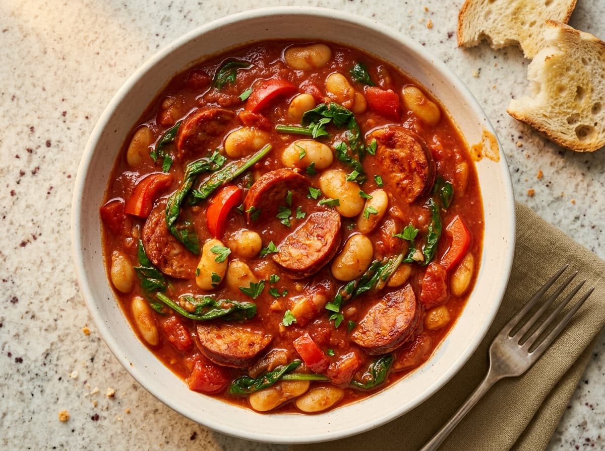 Chorizo & Bean Stew - mediterranean dinner recipe
