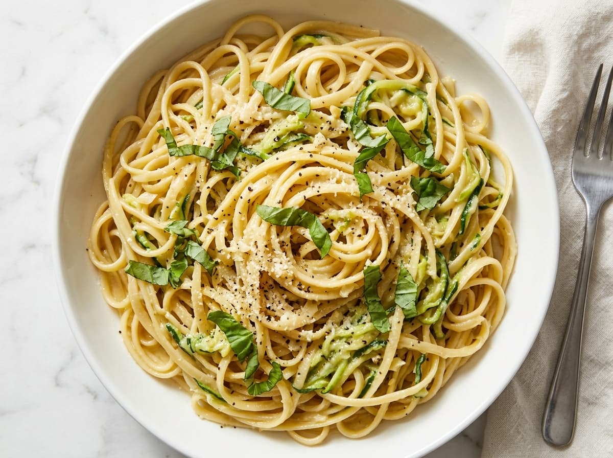 Courgette Lemon Linguine - italian dinner recipe