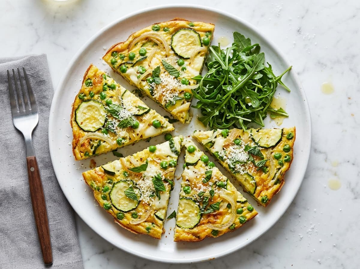 Courgette & Pea Frittata - italian dinner recipe