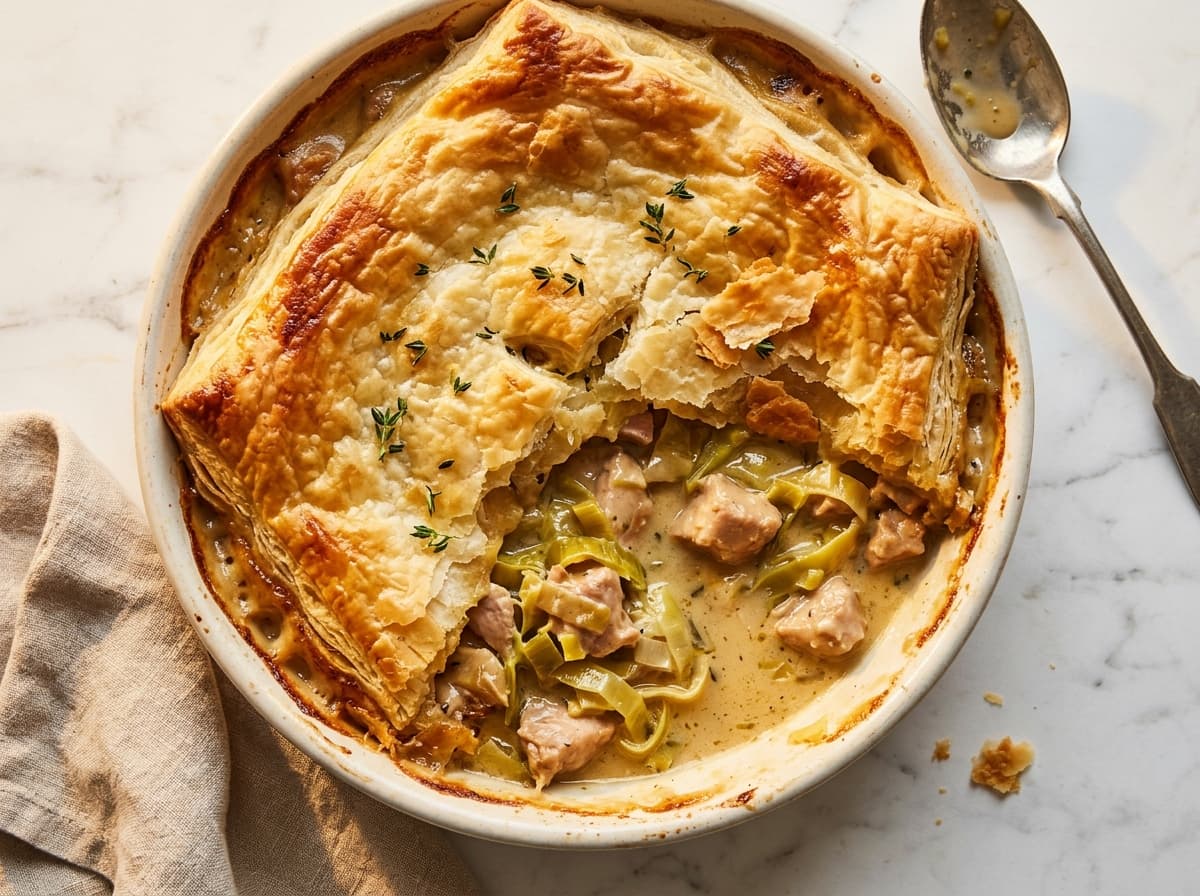 Creamy Turkey & Leek Pie - french dinner recipe