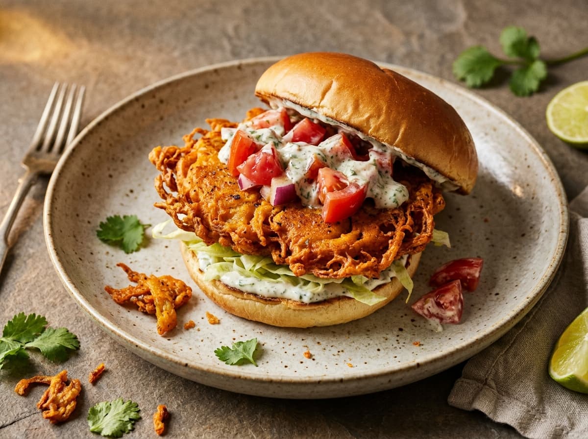 Crispy Bhaji Burger - indian dinner recipe