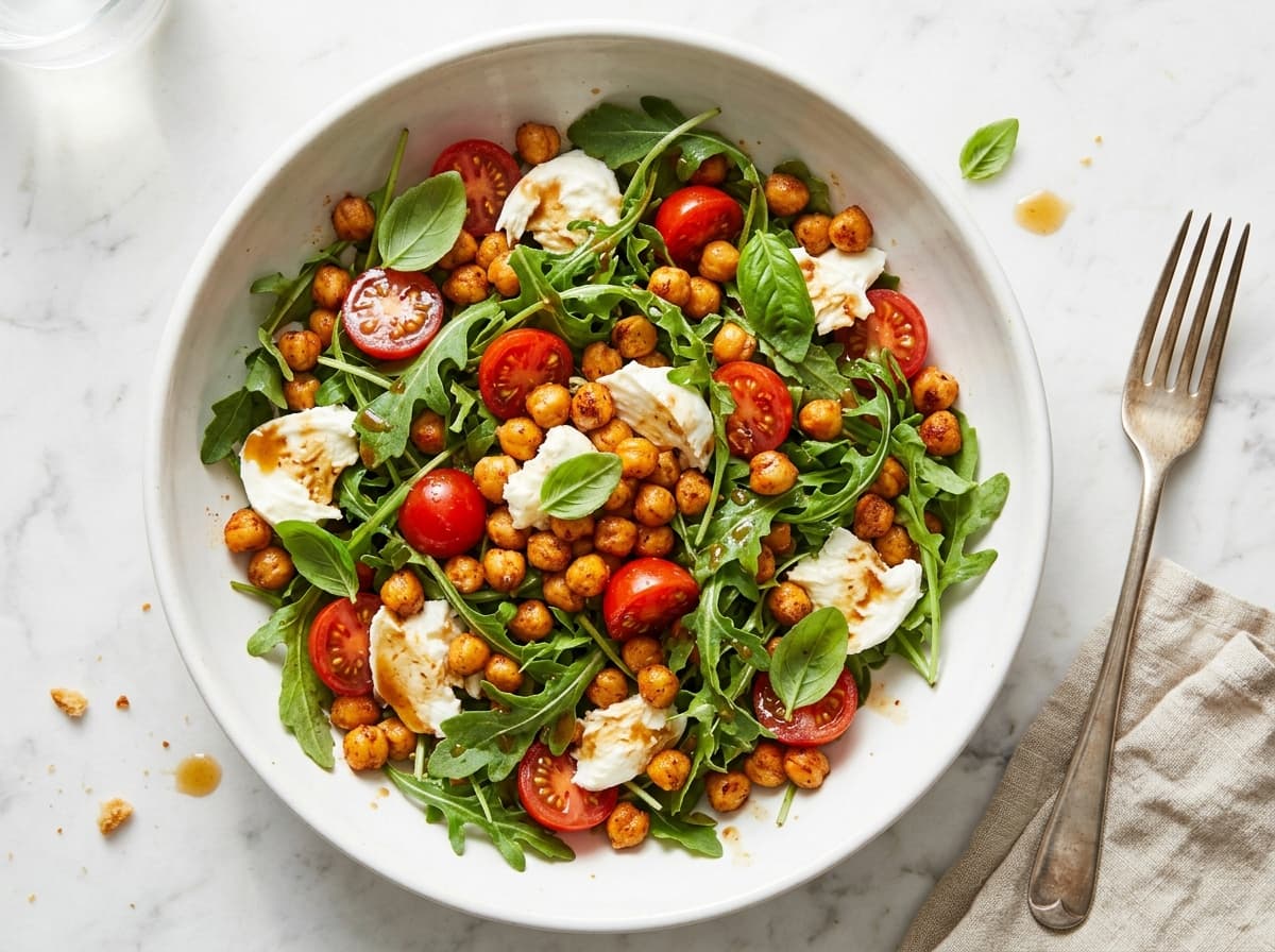 Crispy Chickpea Caprese - italian dinner recipe
