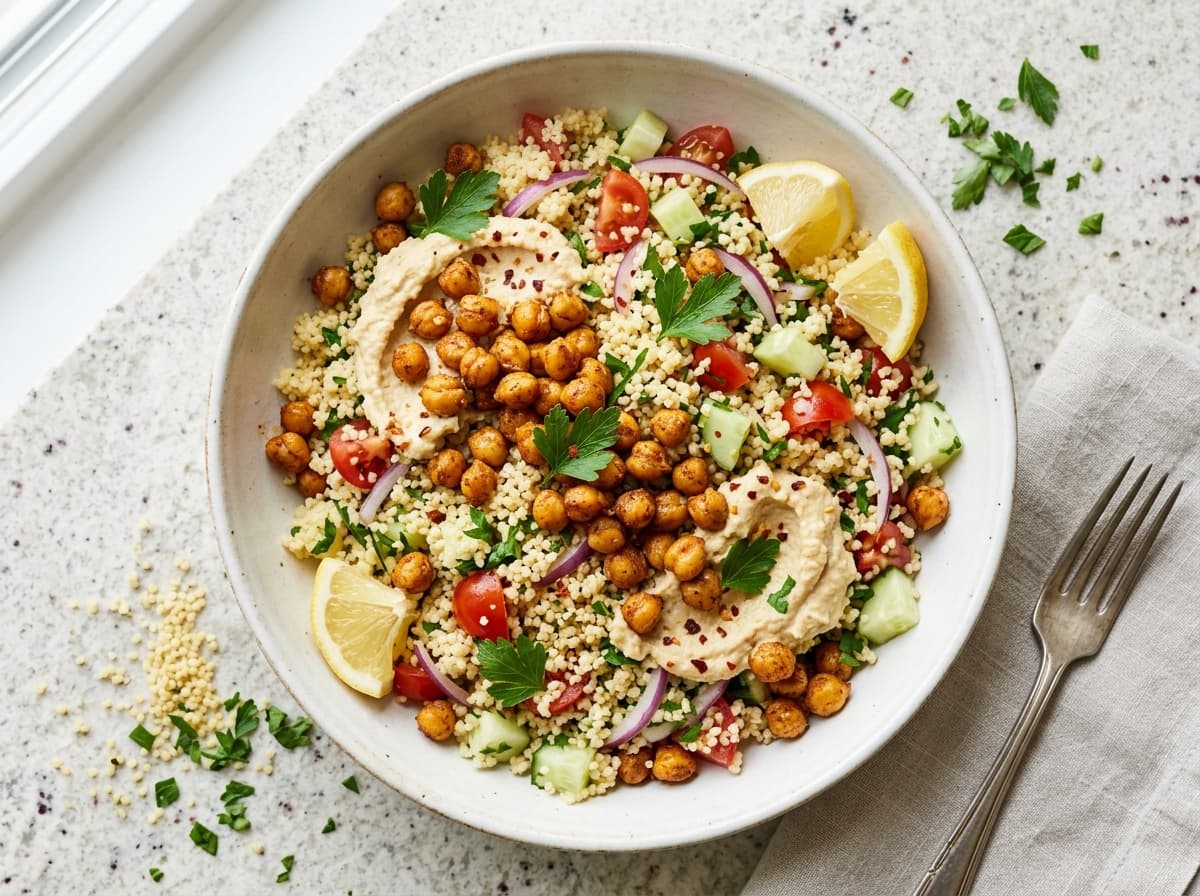 Crispy Chickpea & Hummus Bowl