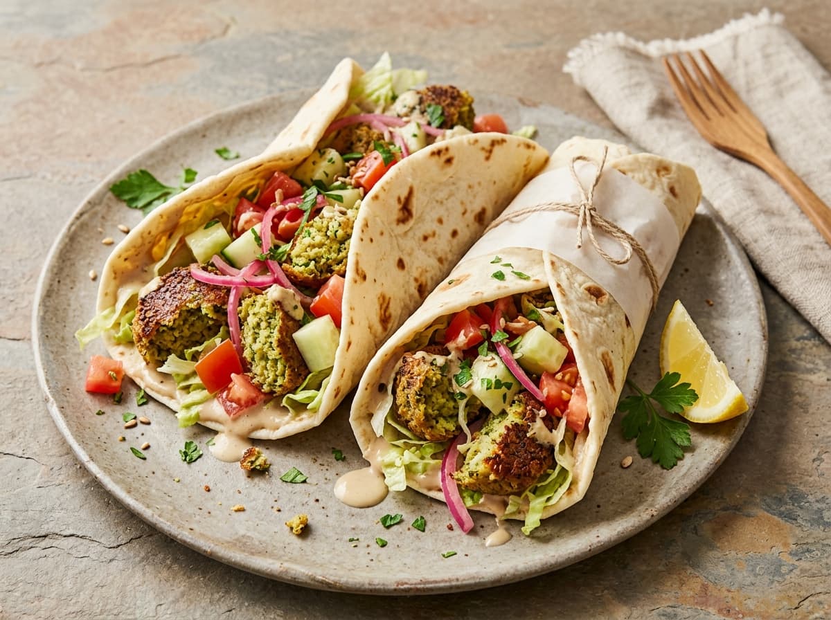 Crispy Falafel Wrap - middle_eastern dinner recipe