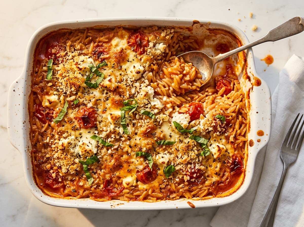 Crispy Feta & Tomato Bake - greek dinner recipe