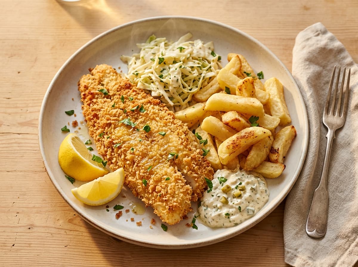 Crispy Fish & Chips - american dinner recipe