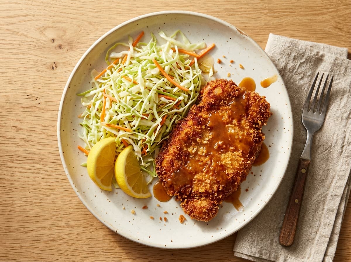 Crispy Pork Katsu & Slaw - japanese dinner recipe