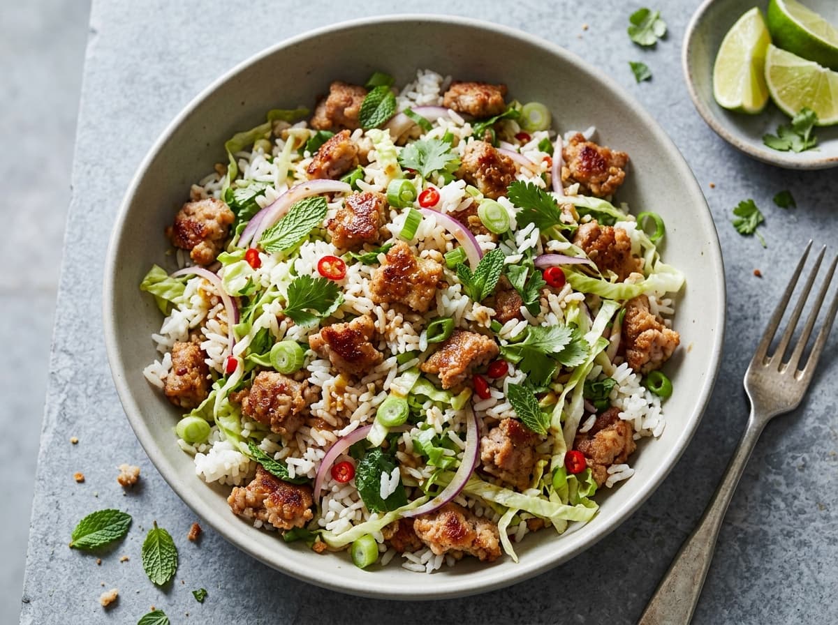Crispy Pork Larb & Rice