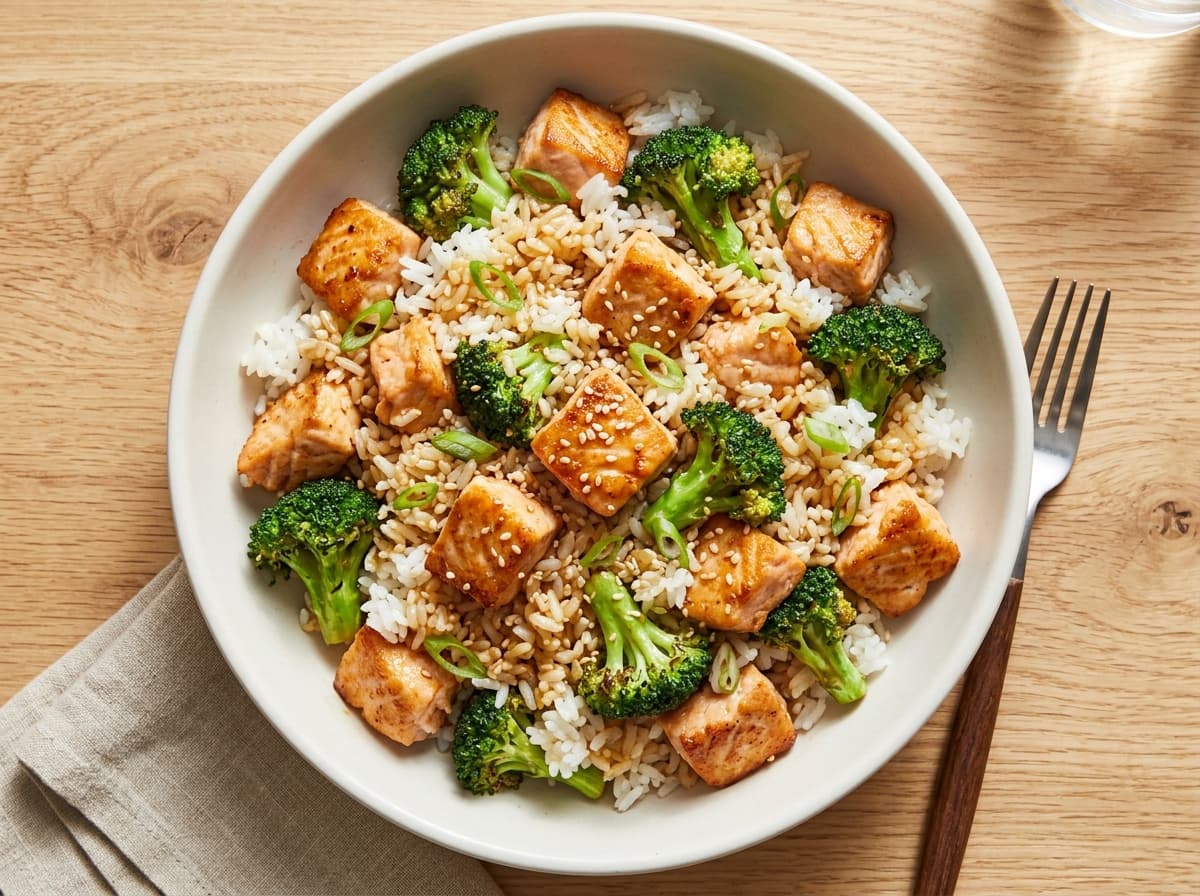 Crispy Salmon Teriyaki Bowl