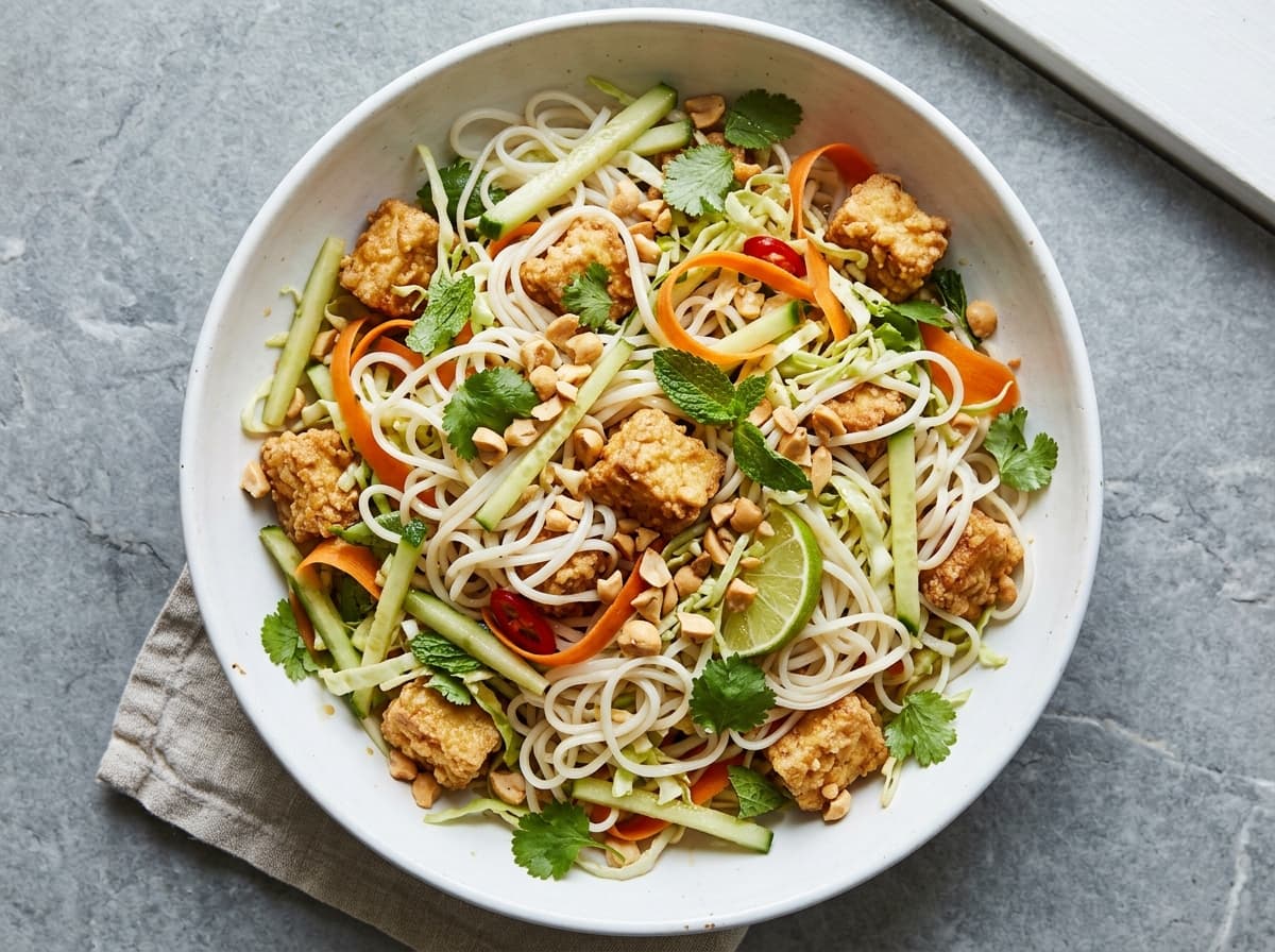 Crispy Tofu Bun Noodles