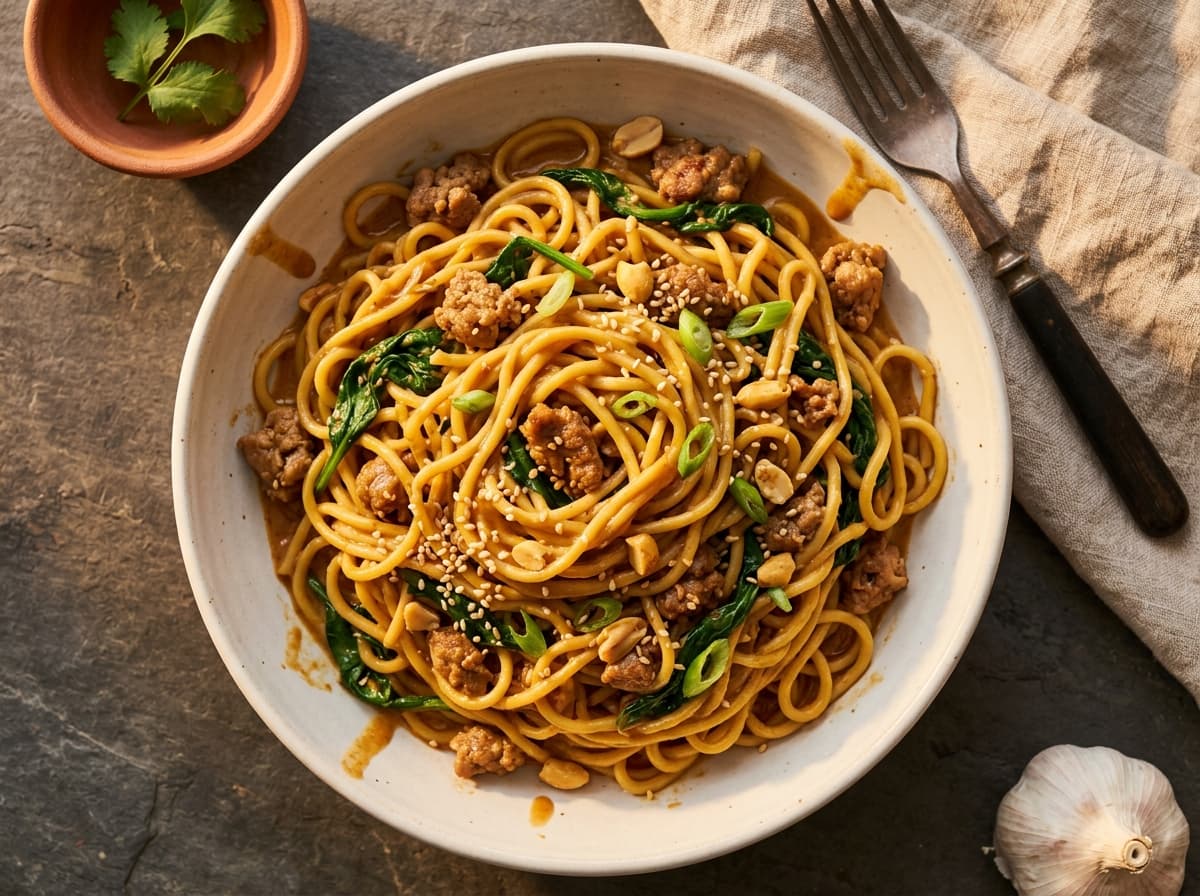 Dan Dan Pork Noodles - chinese dinner recipe