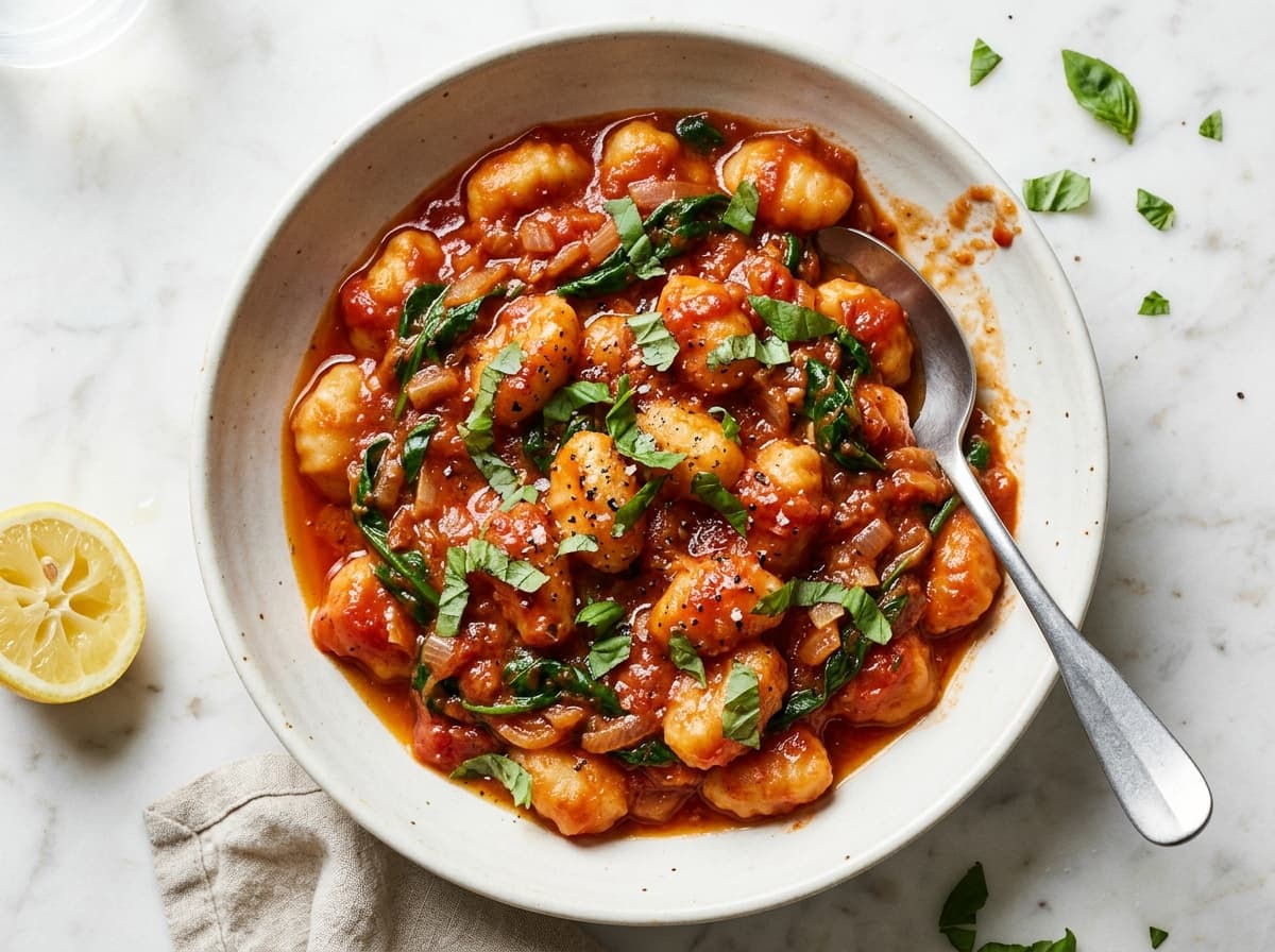 Garlicky Tomato Gnocchi Risotto