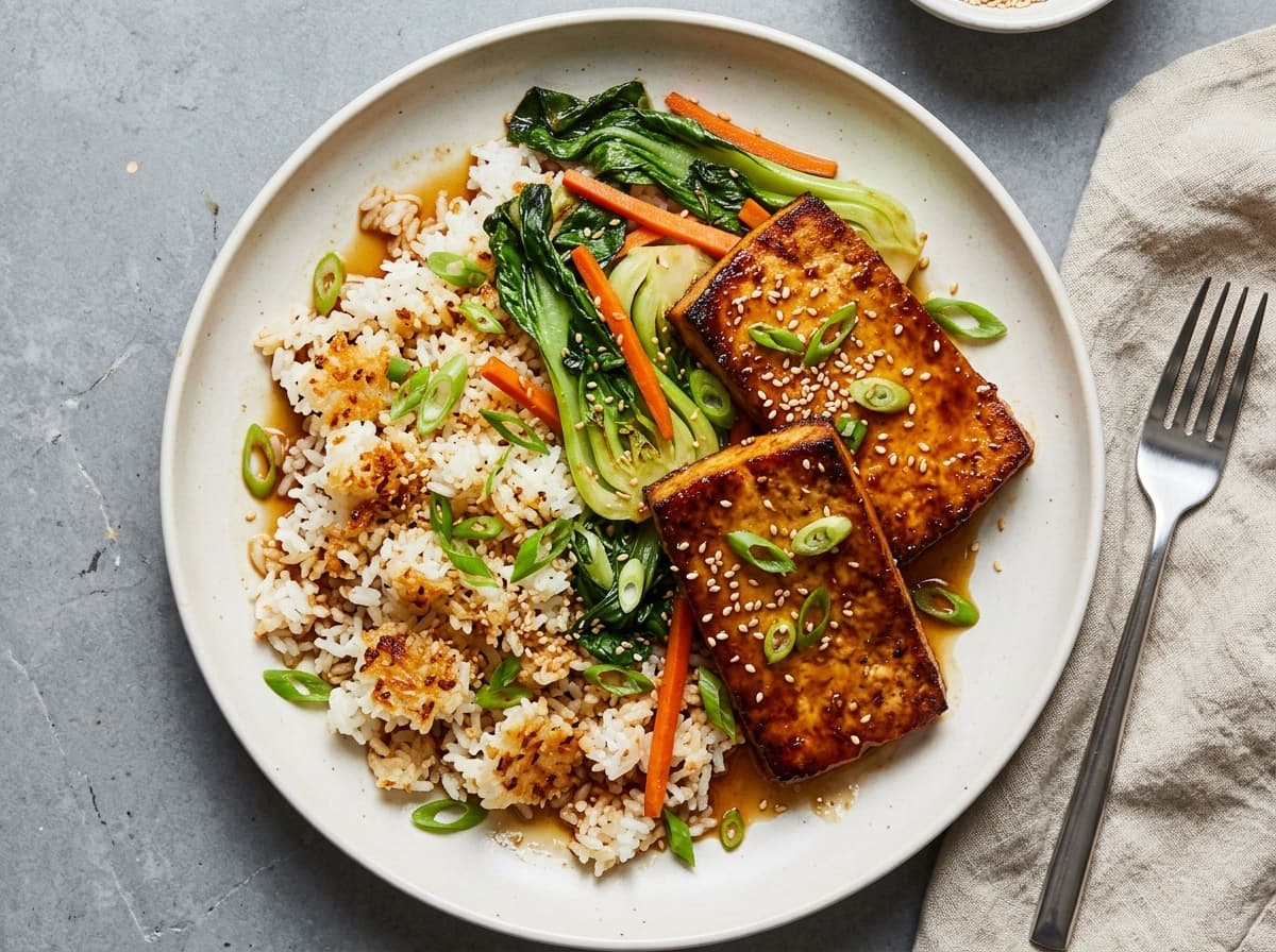Glazed Tofu & Crispy Rice