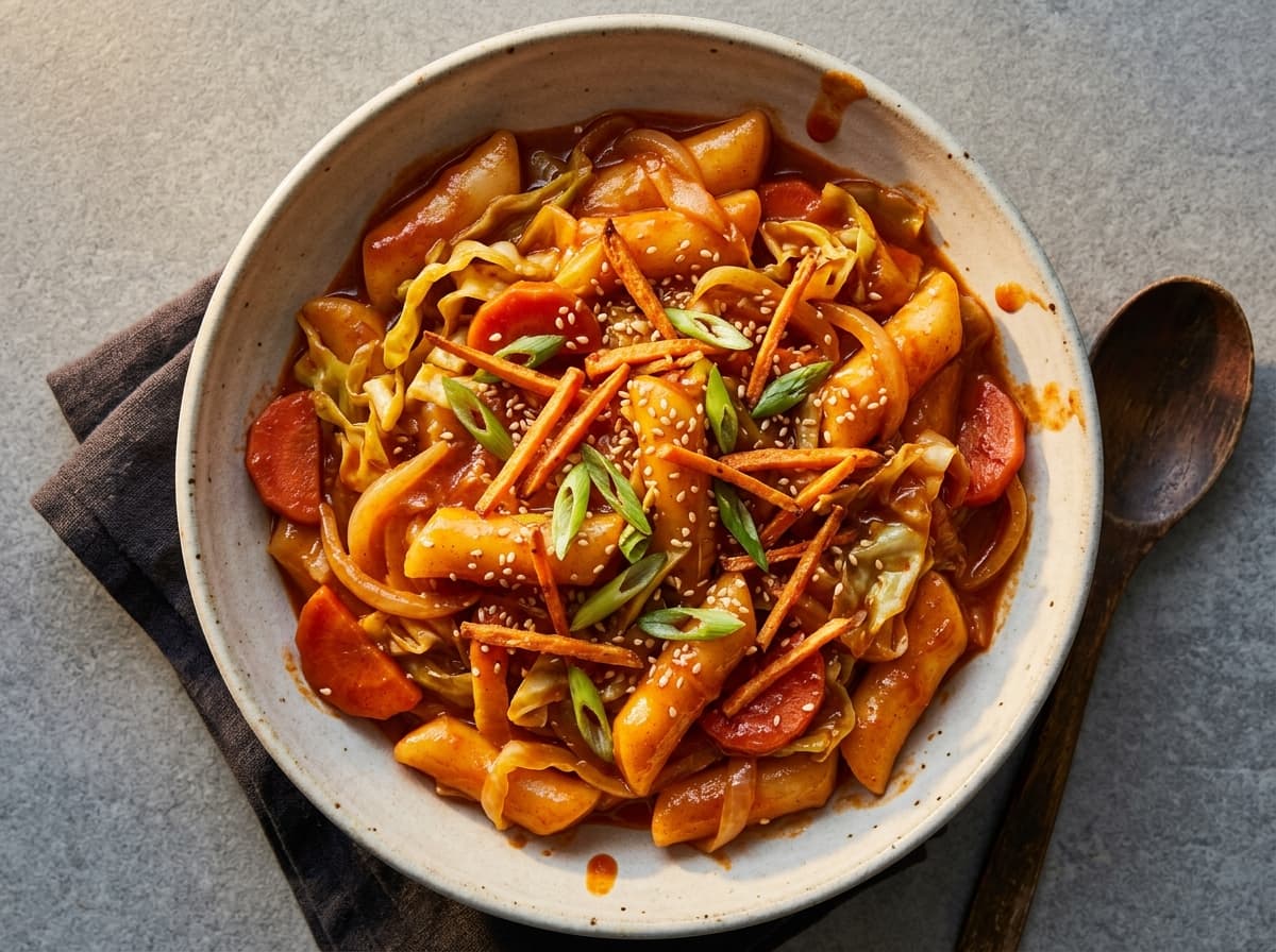 Gochujang Tteokbokki & Crispy Vegetables