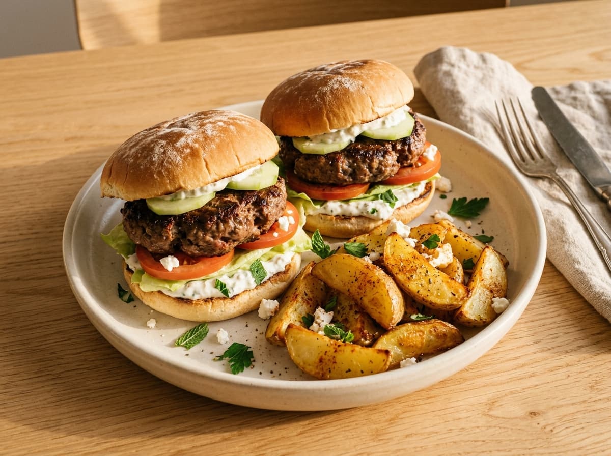 Greek Lamb Burger - greek dinner recipe