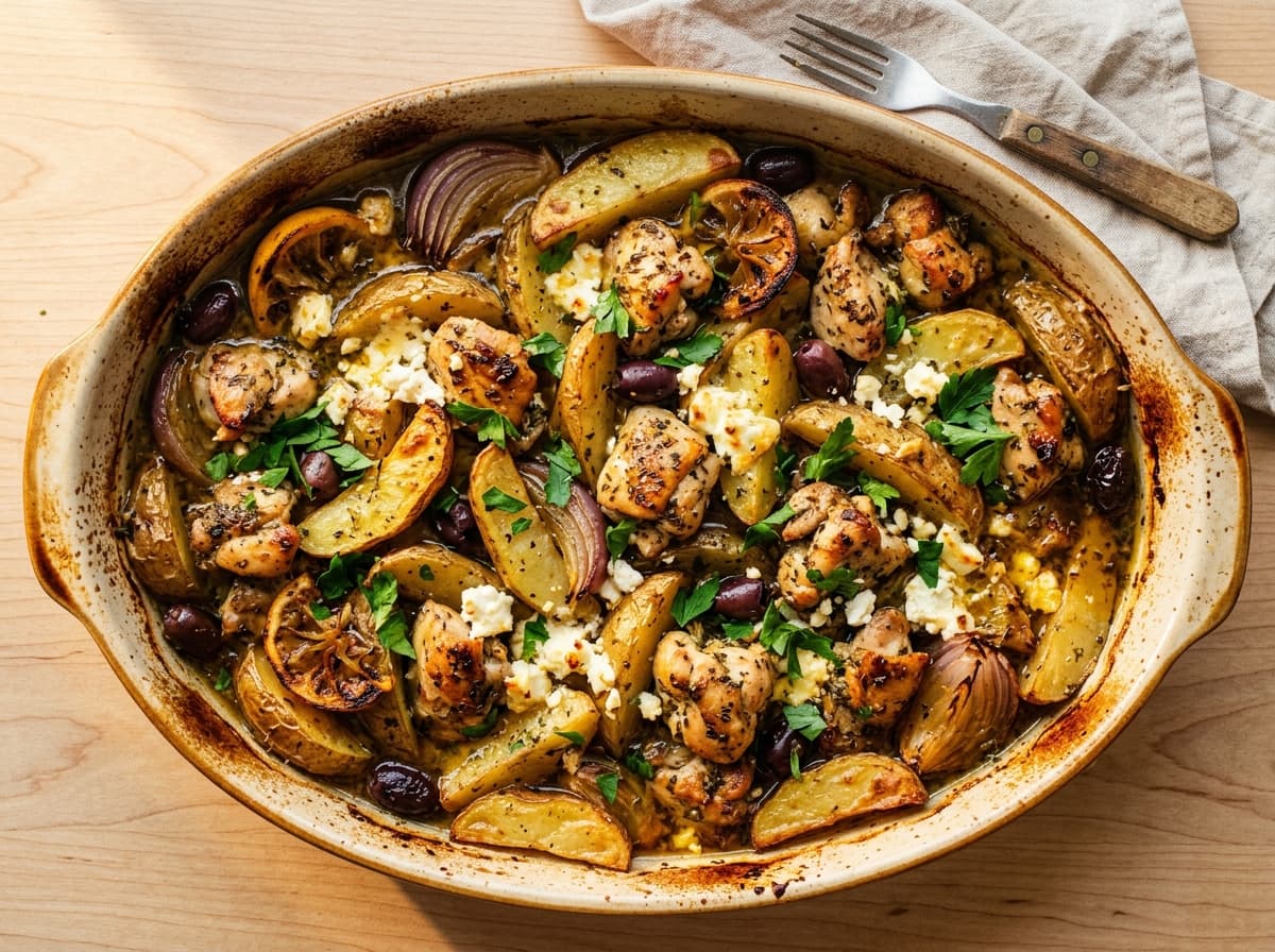 Greek Lemon Chicken & Potatoes - greek dinner recipe