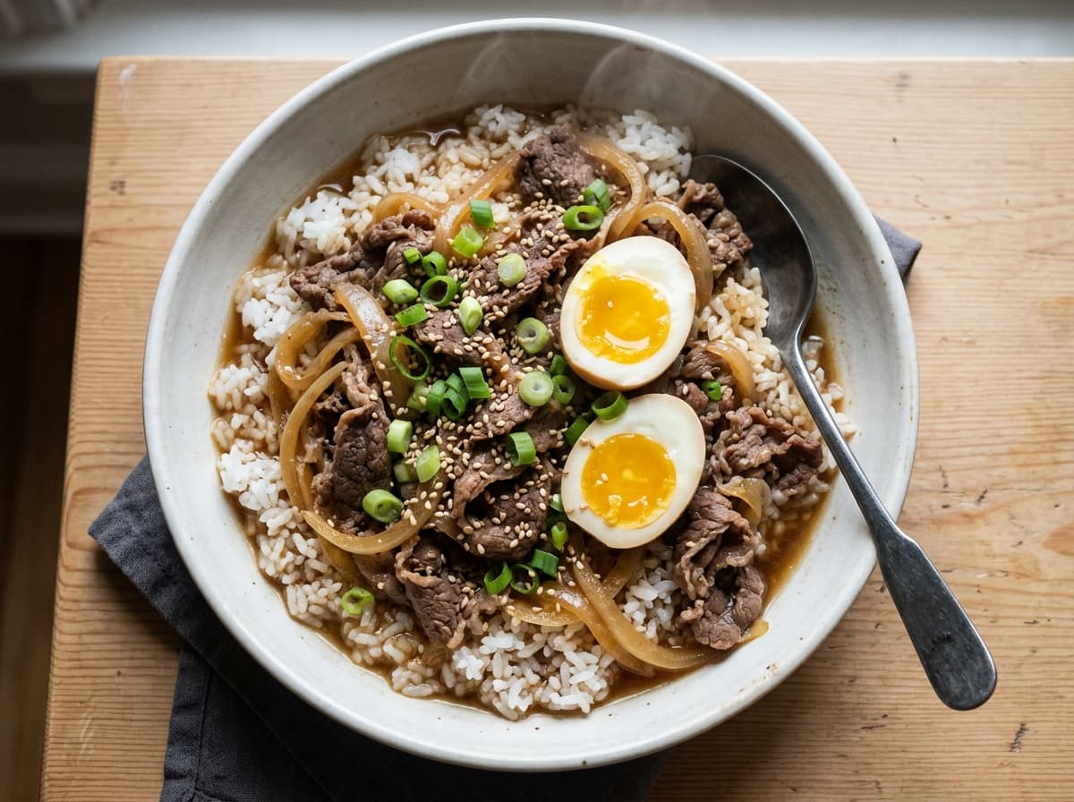Gyudon Beef & Rice - japanese dinner recipe