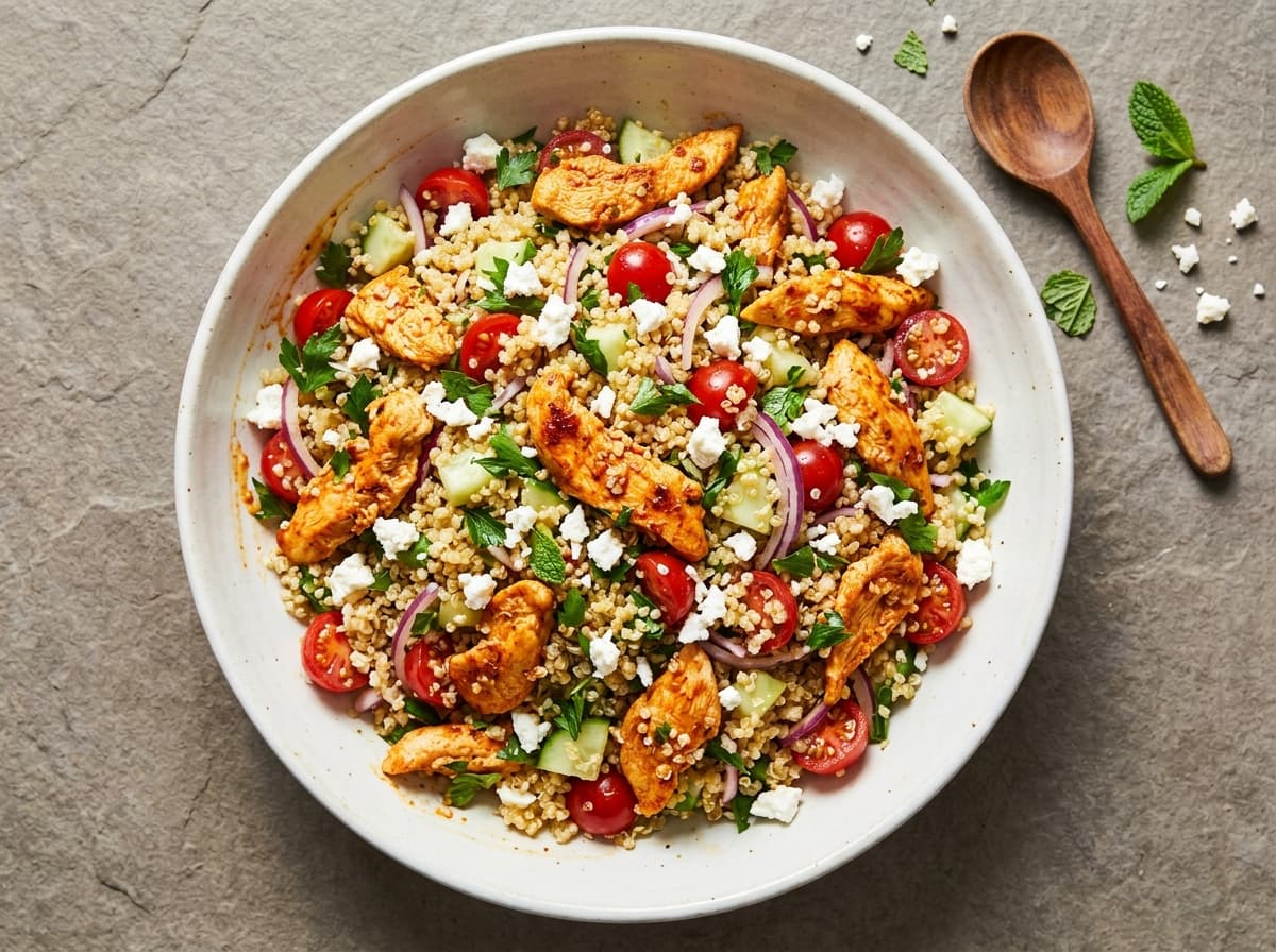Harissa Chicken & Grain Salad - middle_eastern dinner recipe